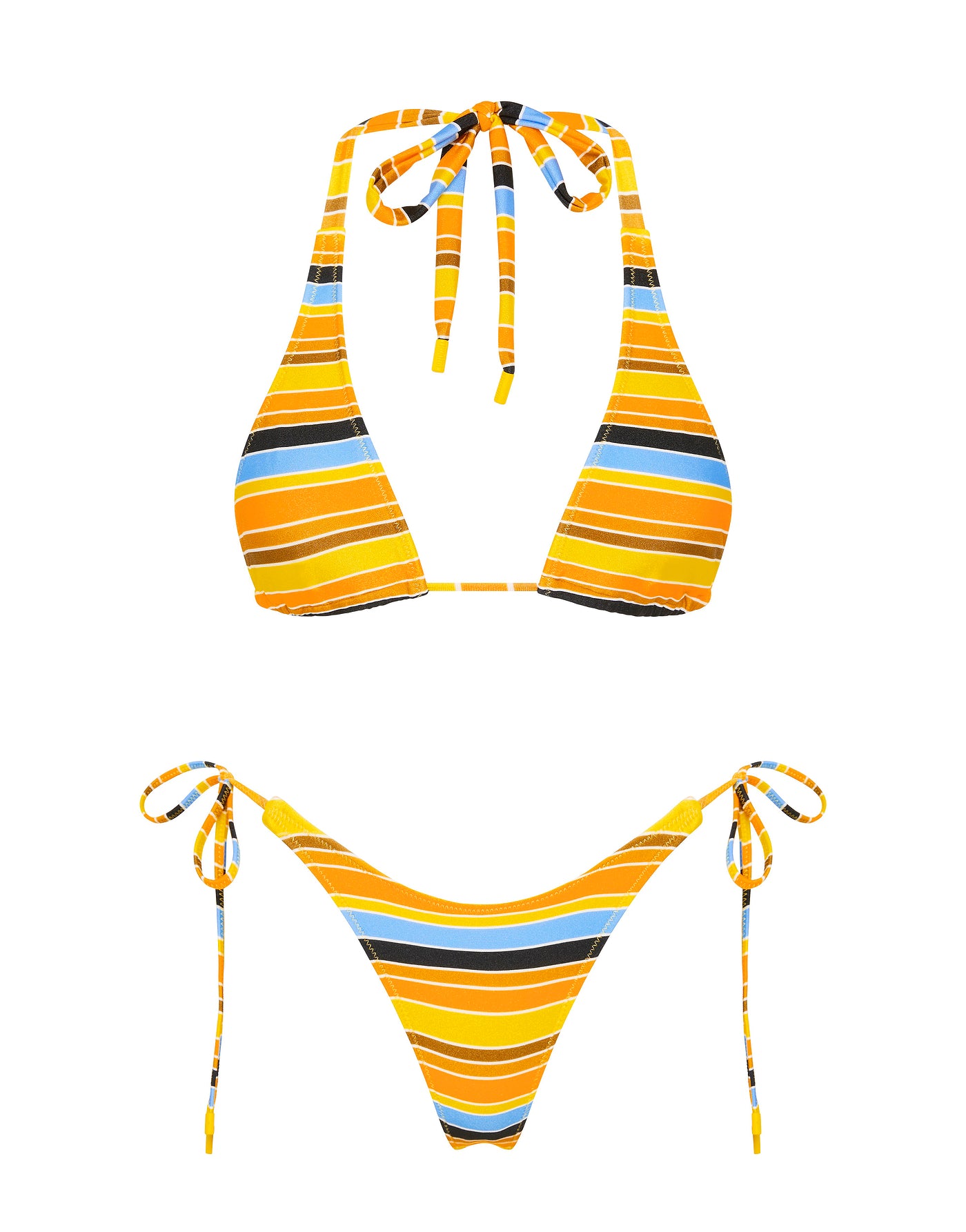 DARA - TORE Stripe Triangle Bikini Set