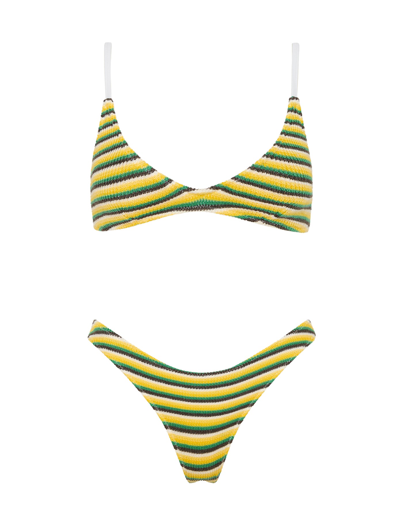 MAIA - LEMONADE Crochet Stripe Crop Bikini Set