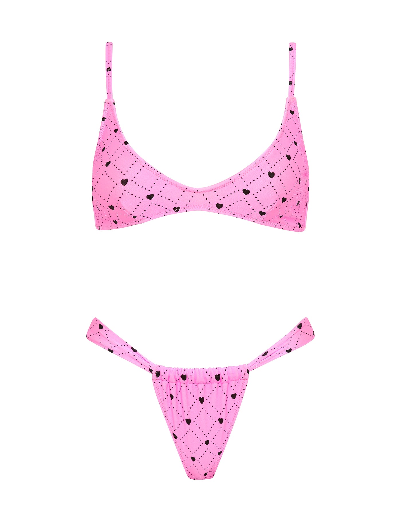 MAIA - CASSI Pink Heart Scoop Bikini Set - Image 10