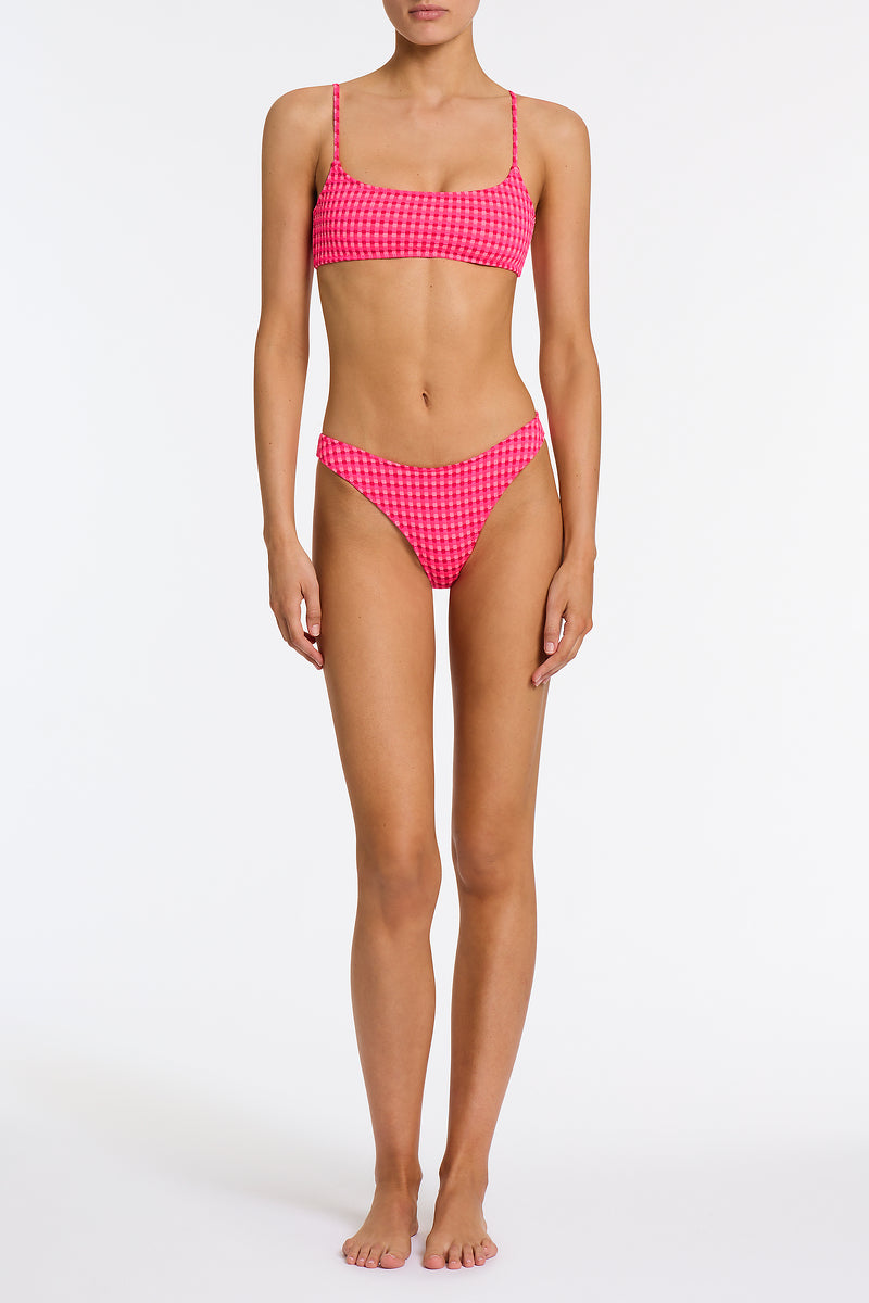 Alternative view of MICA - ADAO Pink Textured Crop Bikini Set