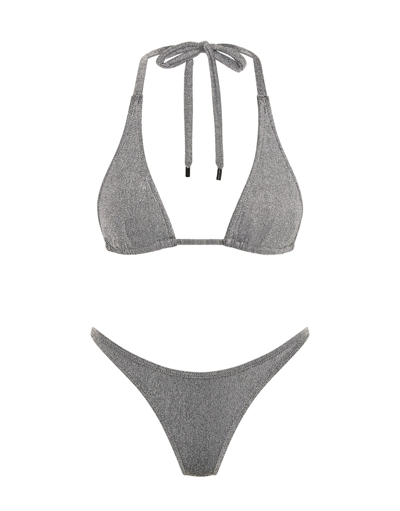DARA - SILVER SPARKLE Triangle Bikini Set - Image 6