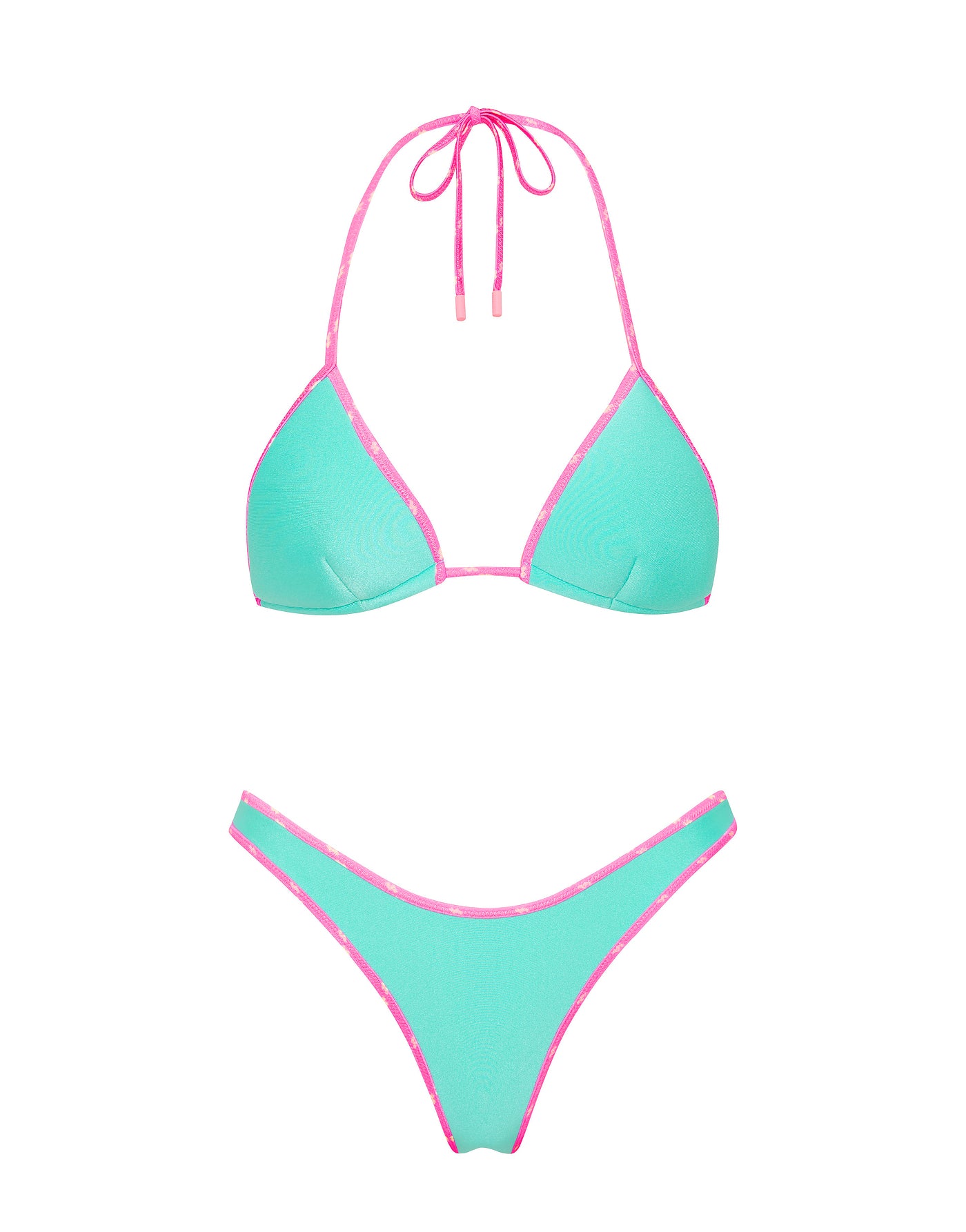 VINCA - TURQUOISE Neoprene Triangle Bikini Set - Image 6