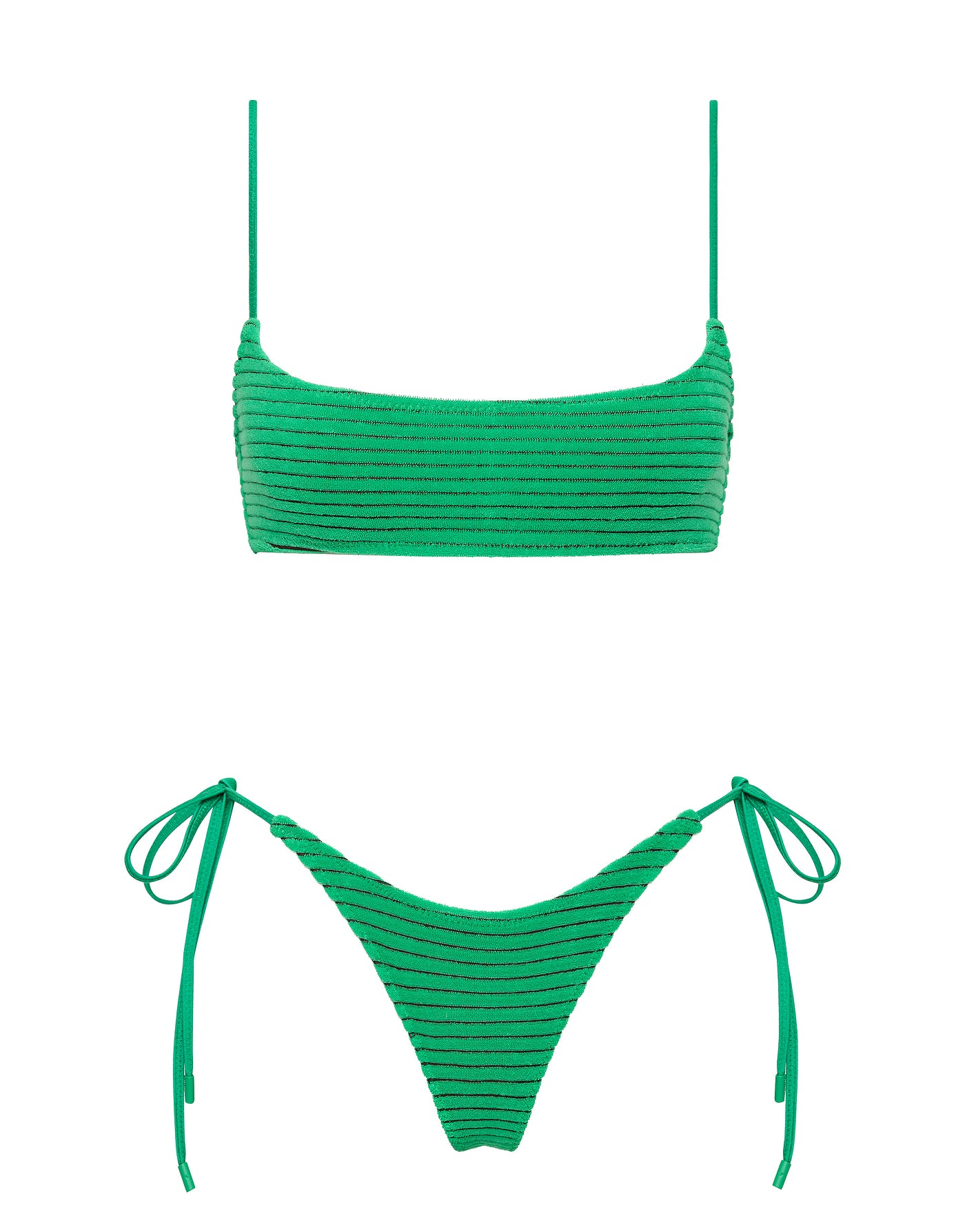 MICA - HUBE Green Terry Towelling Crop Bikini Set - Image 7